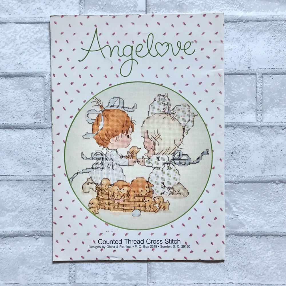 Vintage Angelove Cross Stitch Pattern Book Gloria & Pat Hallmark 1983